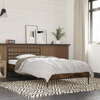 Berkfield Home Bed Frame without Mattress Smoked Oak 90x200 cm in Brown
