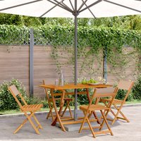 Berkfield Home Folding Garden Chairs 4 pcs Taupe Fabric & Solid Wood