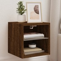 TV Wall Cabinet LED Lights Oak 30x28.5x30 cm