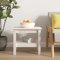 Berkfield Home Coffee Table White 45x45x40 cm Solid Wood Pine | Size: 45 x 45 x 40 cm