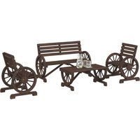 4 Piece Garden Lounge Set Solid Wood Fir