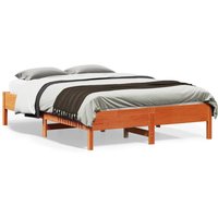 Berkfield Home Bed Frame without Mattress Wax Brown 140x190 cm Solid Wood Pine