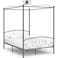 Berkfield Home Canopy Bed Frame Grey Metal 140x200 cm