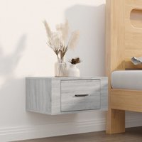 Berkfield Home Wall-mounted Bedside Cabinet Grey Sonoma 50x36x25 cm | Size: 50 x 36 x 25 cm