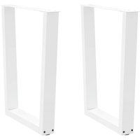 Berkfield Home Dining Table Legs V-Shape 2 pcs White 60x(72-73.3) cm Steel