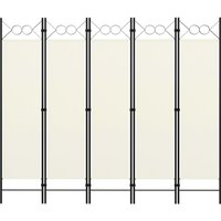 Berkfield Home 5-Panel Room Divider Cream White 200x180 cm