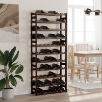 Berkfield Home Wine Rack for 77 Bottles Black Solid Wood Pine