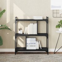 Berkfield Home Bookcase 3-Tier Black 76x32x88 cm Engineered Wood | Size: 76 x 32 x 88 cm