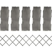 Berkfield Home Trellis Fences 5 pcs Grey Solid Firwood 180x30 cm