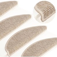 Stair Mats Self adhesive 15 pcs 56x17x3 cm Light