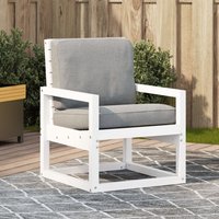Berkfield Home Garden Chair White 57.5x63x76 cm Solid Wood Pine