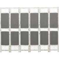 Berkfield Home 6-Panel Room Divider Grey 210x165 cm Fabric