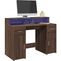 Desk LED Lights Oak 120x55x91 cm Engineered Wood x 55 x 91 cm