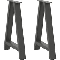 Berkfield Home Coffee Table Legs A-Shaped 2 pcs Anthracite 50x(72-73) cm Steel in Black