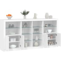 Berkfield Home Sideboard with LED Lights White 202x37x100 cm | Size: 202 x 37 x 100 cm