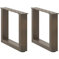 Berkfield Home Coffee Table Legs U-Shaped 2 pcs Natural Steel 40x(30-31) cm Steel in Brown