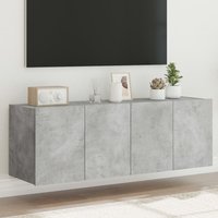 TV Wall Cabinets LED Lights 2 pcs Concrete 60x35x41 cm x 35 x 41 cm