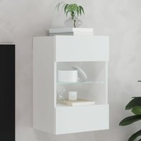Berkfield Home TV Wall Cabinet with LED Lights White 40x30x60.5 cm