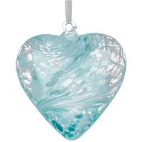 Sienna Glass 12cm Friendship Heart Pastel Blue in Light Blue