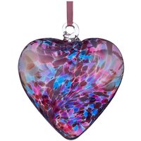 Sienna Glass 8cm Friendship Heart Blue & Pink