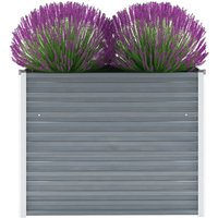 Berkfield Home Garden Raised Bed Galvanised Steel 100x40x77 cm Grey | Size: 100 x 40 x 77 cm