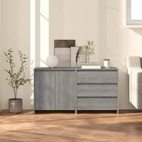Berkfield Home 2 Piece Sideboard Grey Sonoma Engineered Wood