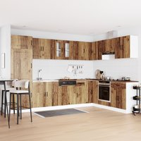 Kitchen Cabinet "Kalmar" Double Basins Old Wood Engineered wood