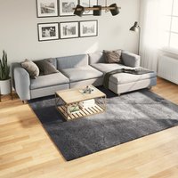 Rug Short Pile Soft & Washable Anthracite 240x240 cm cm diameter