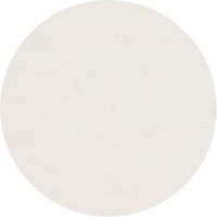 Berkfield Home Table Top White Ø60x2.5 cm Solid Wood Pine | Size: 60x2.5 cm