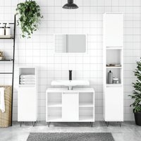 Berkfield Home Bathroom Cabinet High Gloss White 80x33x60 cm Engineered Wood | Size: 80 x 33 x 60 cm