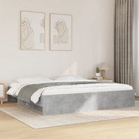 Berkfield Home Bed Frame without Mattress Concrete Grey 200x200cm Engineered Wood | Size: 200x200 cm
