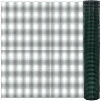 Berkfield Home Chicken Wire Fence Galvanised with PVC Coating 10x1 m Green