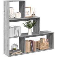 Berkfield Home Room Divider Bookcase 3-Tier Grey Sonoma 123x29x123 cm Engineered Wood | Size: 123 x 29 x 123 cm