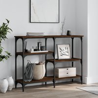 Berkfield Home Console Table Brown Oak 102x29x75 cm Engineered Wood | Size: 102 x 29 x 75 cm