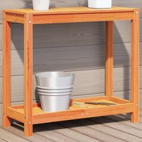 Berkfield Home Potting Table with Shelf Wax Brown 82.5x35x75 cm Solid Wood Pine