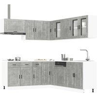 11 Piece Kitchen Cabinet Set Porto Concrete Engineered Wood