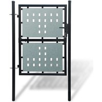 Berkfield Home Black Single Door Fence Gate 100 x 200 cm