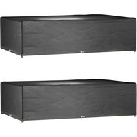 Berkfield Home Garden Furniture Covers 2 pcs 16 Eyelets 325x205x90 cm Rectangular in Black | Size: 325 x 205 x 90 cm