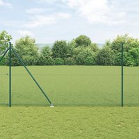 Berkfield Home Welded Wire Fence with 7 Spike Posts Green 1.5x10 m Steel