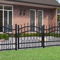 Berkfield Home Fence Gate with Spear Top Black 103x120 cm Powder-coated Steel