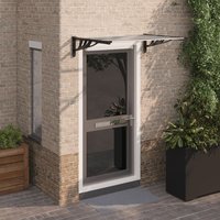 Berkfield Home Door Canopy Black & Transparent 122x90 cm Polycarbonate in Clear