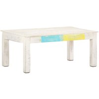 Berkfield Home Coffee Table White 110x60x45 cm Solid Mango Wood | Size: 110 x 60 x 45 cm