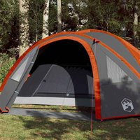 Berkfield Home Camping Tent Dome 4-Person Orange Waterproof