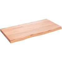 Berkfield Home Wall Shelf Light Brown 80x40x(2-4) cm Treated Solid Wood Oak