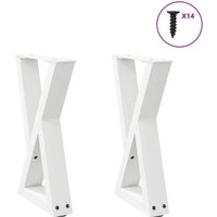 Berkfield Home Coffee Table Legs 2 pcs White 38x(42-43.3) cm Steel