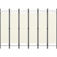 Berkfield Home 6-Panel Room Divider Cream White 240x180 cm