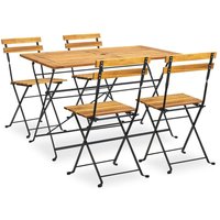 Berkfield Home 5 Piece Folding Outdoor Dining Set Solid Acacia Wood in Brown