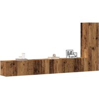 3 Piece TV Cabinet Set Wall mounted Old Wood Engineered Wood