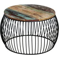 Berkfield Home Coffee Table Round Solid Reclaimed Wood 68x37 cm in Brown