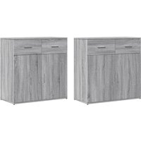 Berkfield Home Sideboards 2 pcs Grey Sonoma 79x38x80 cm Engineered Wood | Size: 79 x 38 x 80 cm